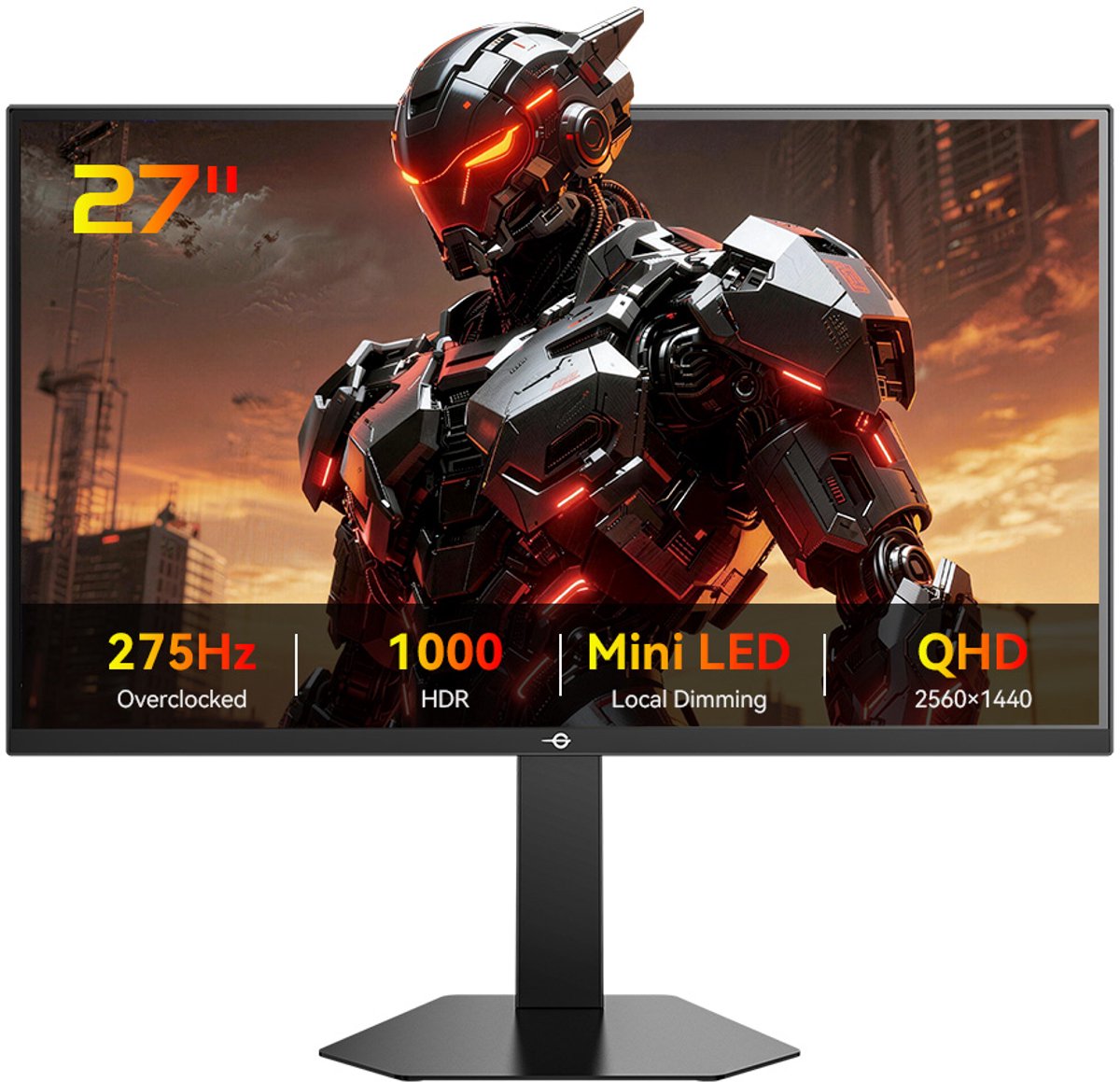 TITAN ARMY P276MS Gaming-monitor, 27"QHD 2560×1440 Fast IPS, 275Hz Overklok,1ms MPRT,HDR1000 1200 nits,FreeSync,Game Plus&15 Scenario-modi,PBP&PIP-split screen-modus,Laag blauw licht & flikkervrij,Verstelbare kantelbare standaard,VESA-muurbevestiging