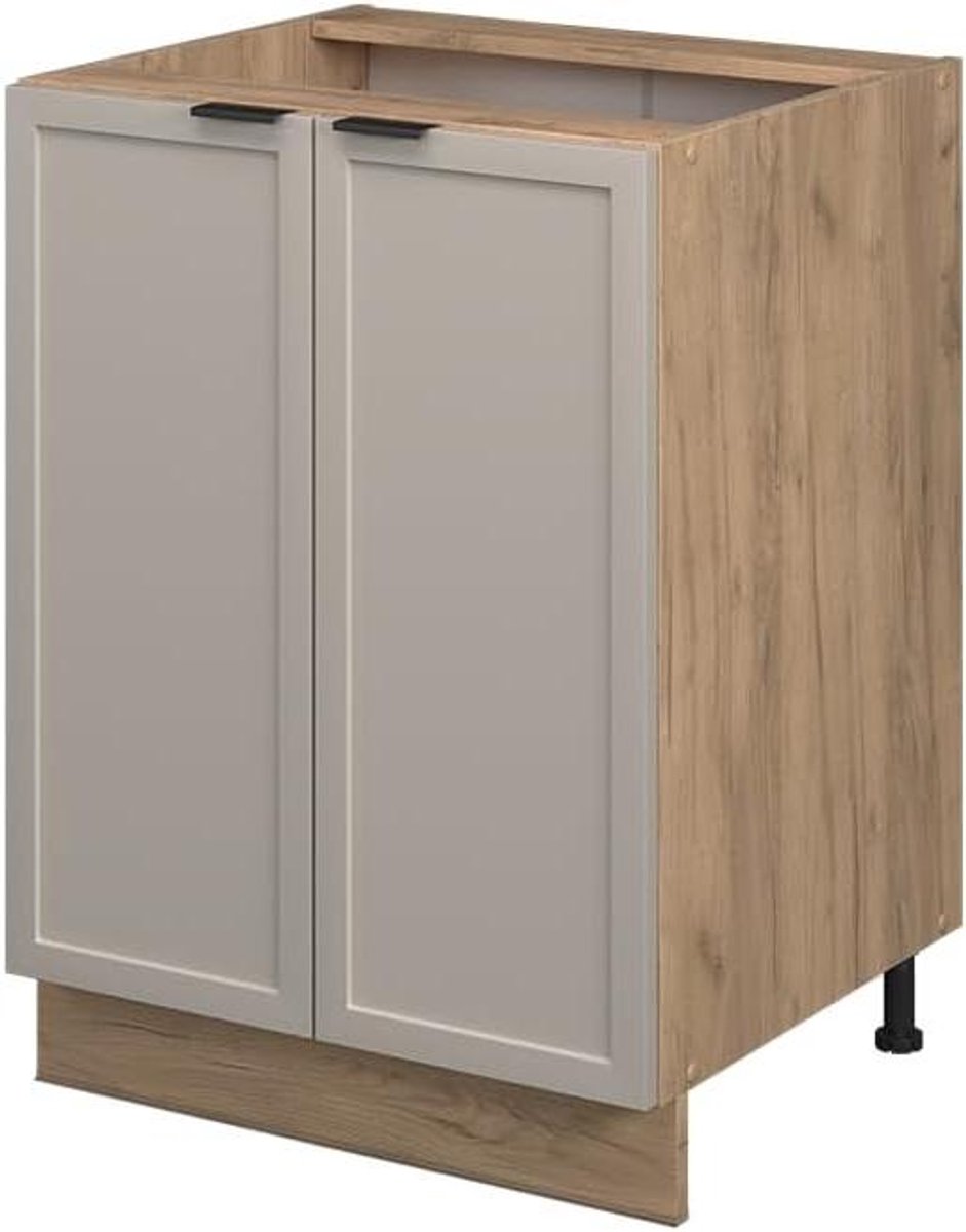 Keukenonderkast - Keukenmeubel - Keuken Inrichten - Soft-close scharnieren - 60 cm - GrijsBeige