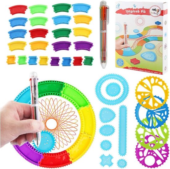Professionele Educatieve Spirograph Kunst Set voor Kinderen - Duurzaam Teken- en Schildergereedschap voor Creatieve Activiteiten