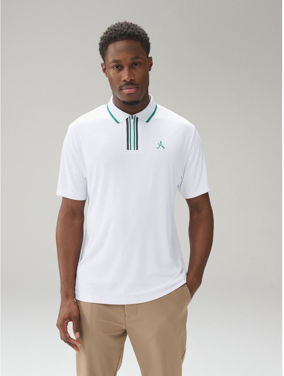 Next - Heren - Active Golf poloshirt met rand - Wit