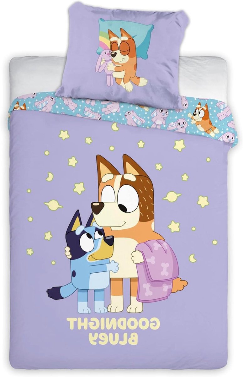 Kinderbeddengoed - Dekbedovertrek set - Slaapkamer Decoratie - Omkeerbaar Design - 140x200 cm - Lavendel