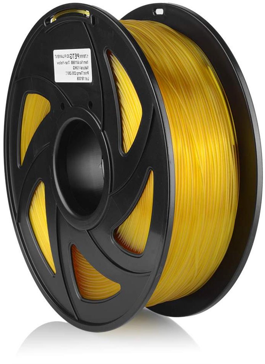 3D Printer Filament - PETG Draad - Objecten Printen - Hoge Kwaliteit Materiaal - 1.75mm 1kg - Transparant Geel
