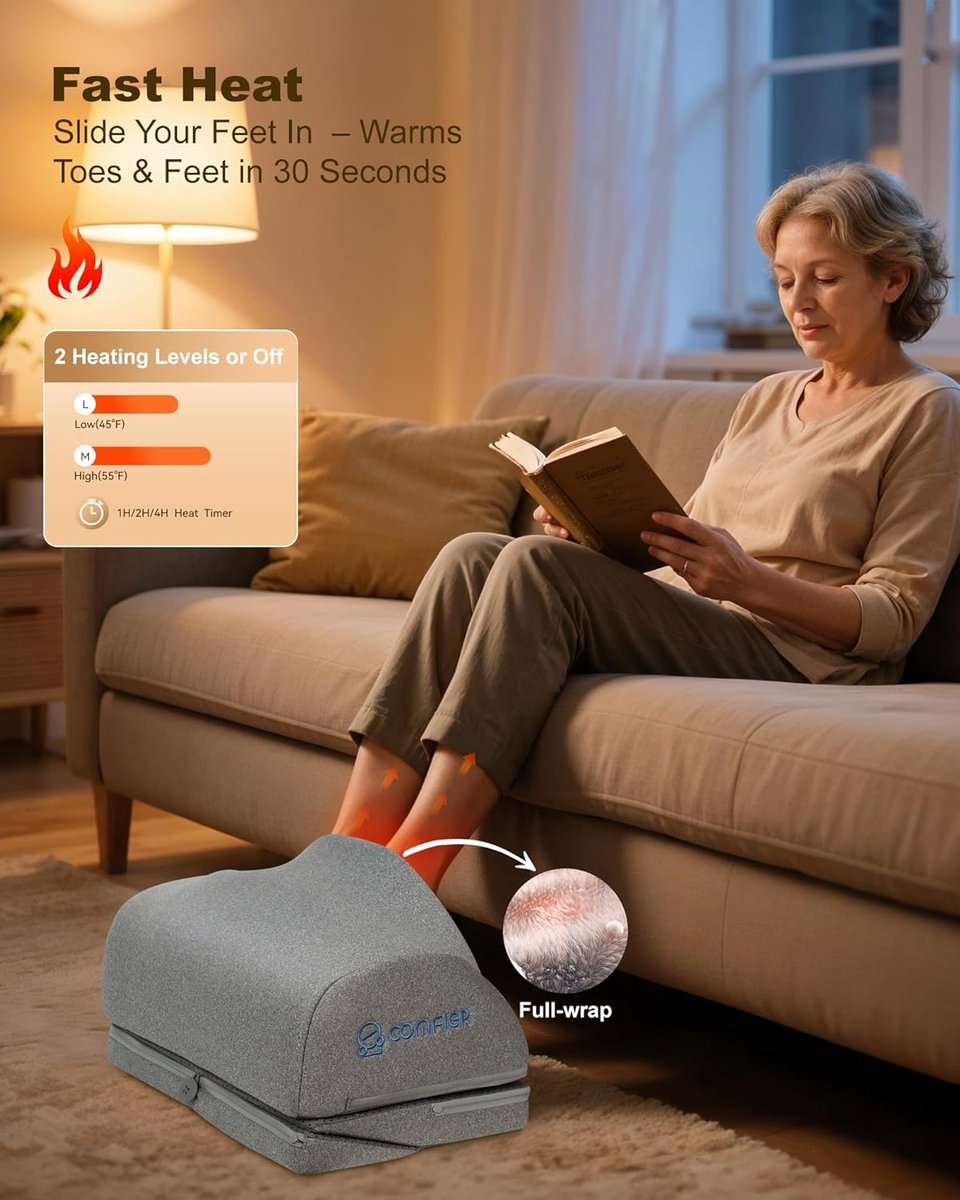 Bureauvoetsteun - Voetensteun Verwarming - Comfortabel Zitten - Verwarming en Massage - 3 Hoogtes - Zwart — cadeau in Cadeau-ideeën - foto 3