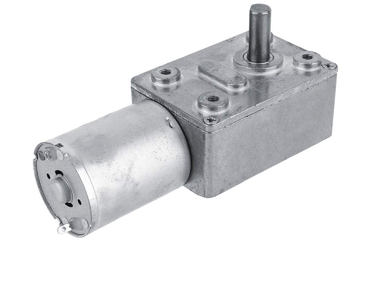 Reversible worm reducer 12V DC/CCW voor raamopeners, deurautomaten en miniatuur lieren (6 rev/min)