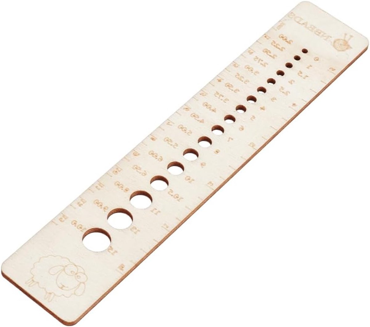 Houten Breinaald Meetlat en Ruler, Kleine Naaldgrootte Controle Tool voor Breien, Accessoires voor Breinaalden en Haaknaalden
