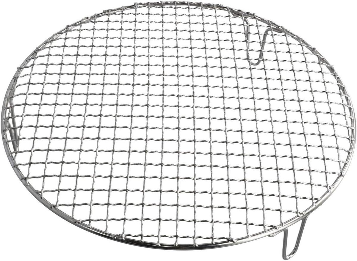 Rond BBQ Rooster - Grillnet Bakplaat - Buiten Koken - Gelijkmatige Verwarming - 30.5 cm Diameter - Zilver