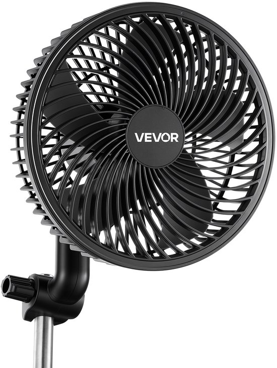 Verstelbare groeiventilator clip-on 10 snelheden USB ventilator 125 CFM oscillatie 45°/90° voor kweektent planten