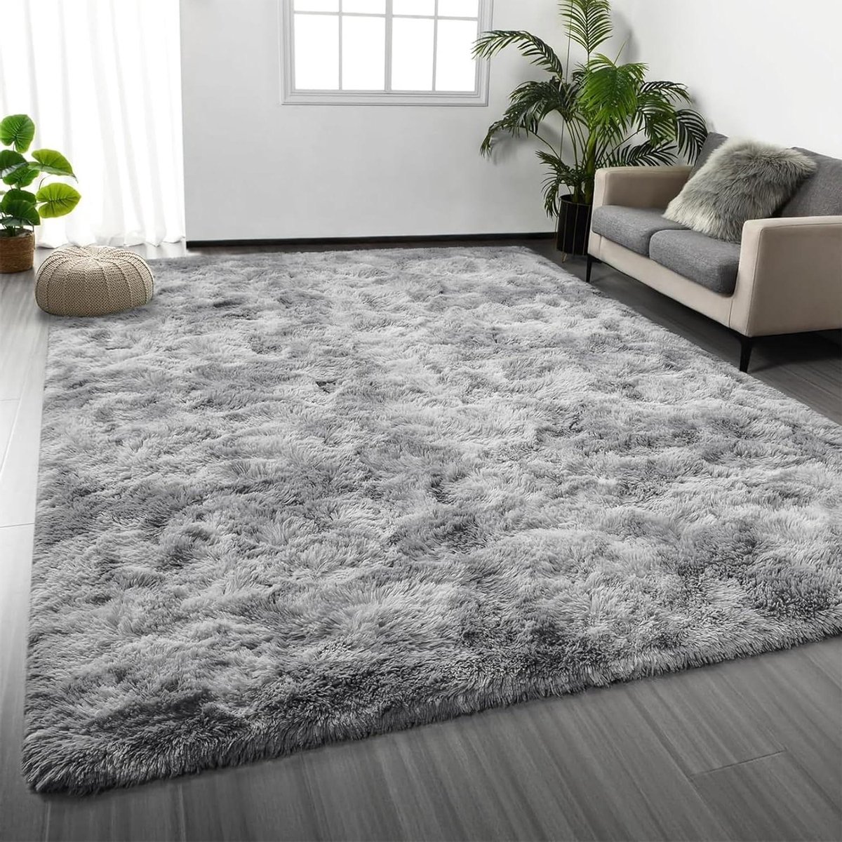Vloerkleed Woonkamer - Shaggy Tapijt Pluizig - Zachte Vloerbedekking - Antislip Achterkant