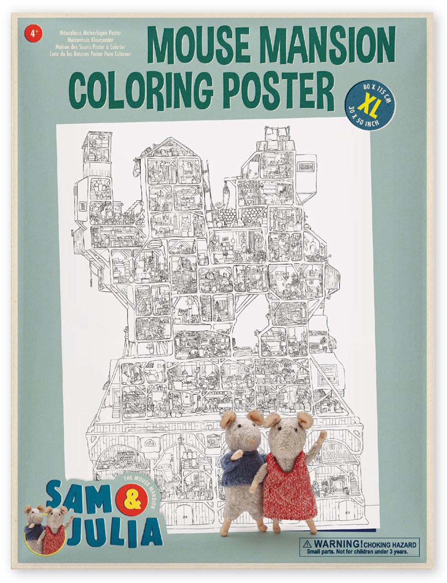 Sam & Julia Muizenhuis mega xl kleurposter | | het muizenhuis