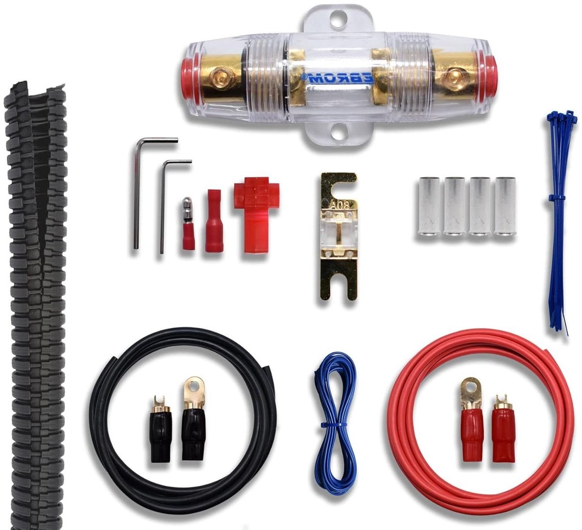 Accukabel Set - Voedingskabel Massakabel - Auto Audio Installatie - Volledig Koper 99.9% - 16 mm2 - Rood Zwart