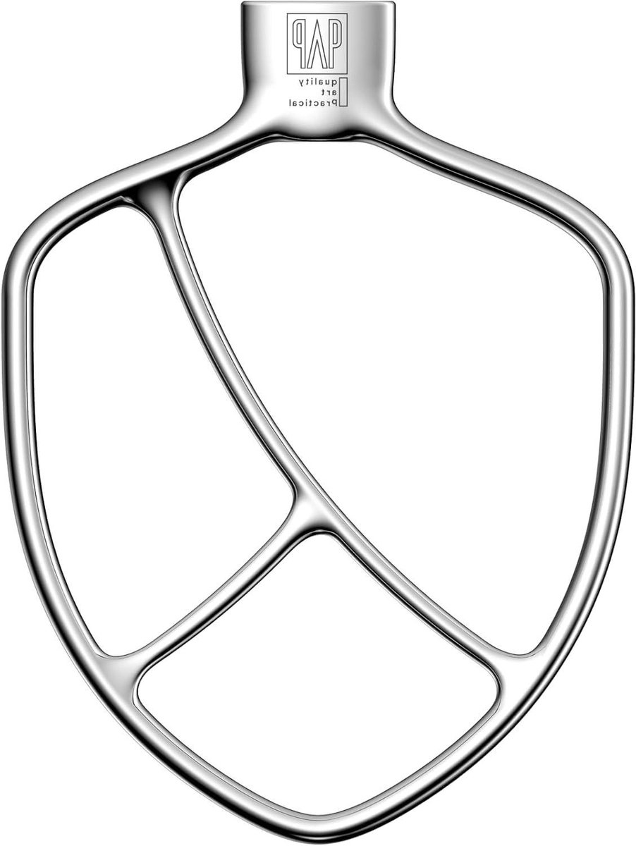 Roestvrijstalen peddel - Mixer accessoire - Beslag kloppen - Gladde afwerking - 6 QT - Zilver