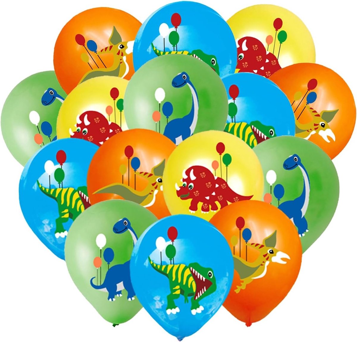 Dino Verjaardagsballonnen Set van 20 Stuks voor Feestdecoratie en Kinderverjaardag
