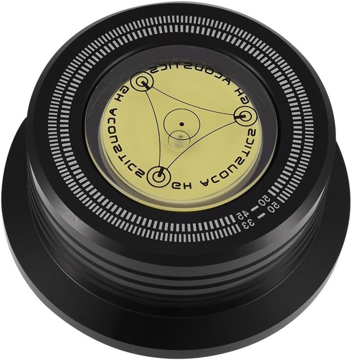 3 in 1 Platenspeler Klem met Bubble Level - Stabilizer voor LP's, Vermindert Geluid en Verbetert Geluidsweergave (Zwart)