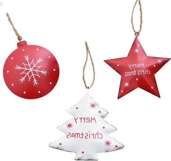Foto: Set van 3 kersthangertjes sterren voor kerstboomdecoratie feestelijke ornamenten voor de kerstperiode perfect voor kerstversiering en feestjes