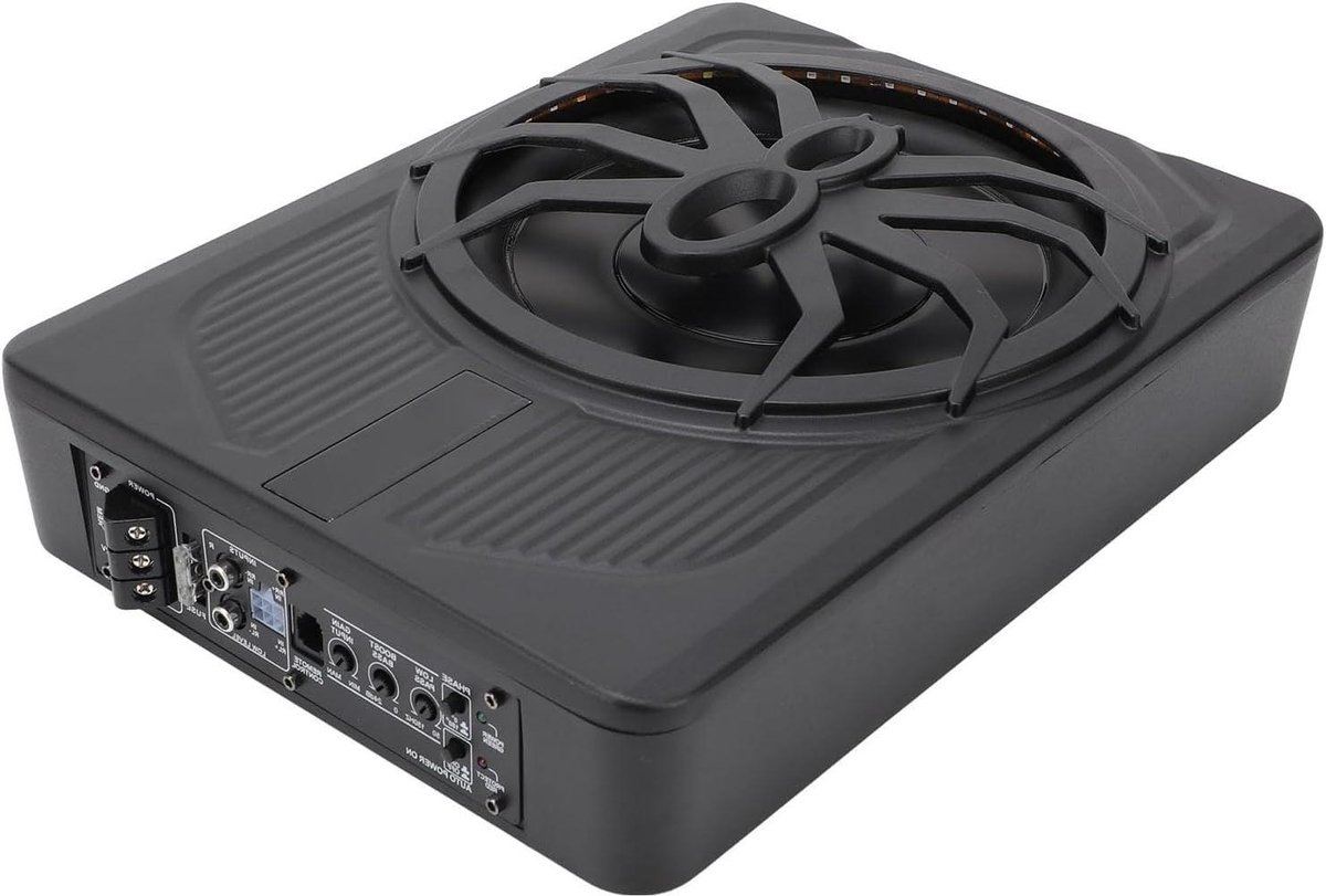 Auto subwoofer - Onder stoel - Auto audio - Ingebouwde versterker - 10 inch - Kleurrijk licht
