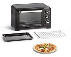 RVV® Heteluchtoven - Oven - Airfryer Oven - Zilveren Rand - - Zwart- 32cm x 47cm x 30cm