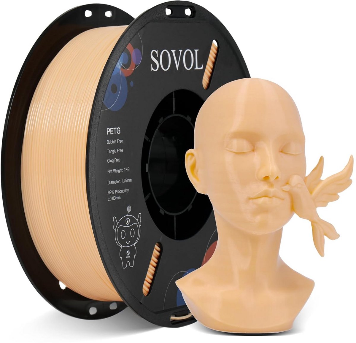 3D Printer Filament - PETG Materiaal - Precisie Printen - Hoge Sterkte - 175 mm 1 kg - Beige