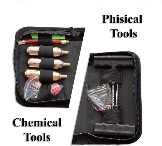 Bandenreparatieset - Lekke band kit - Onderweg repareren - Compleet met 15 gereedschappen - 19.7 x 12.5 x 6.2 cm — afbeelding 5
