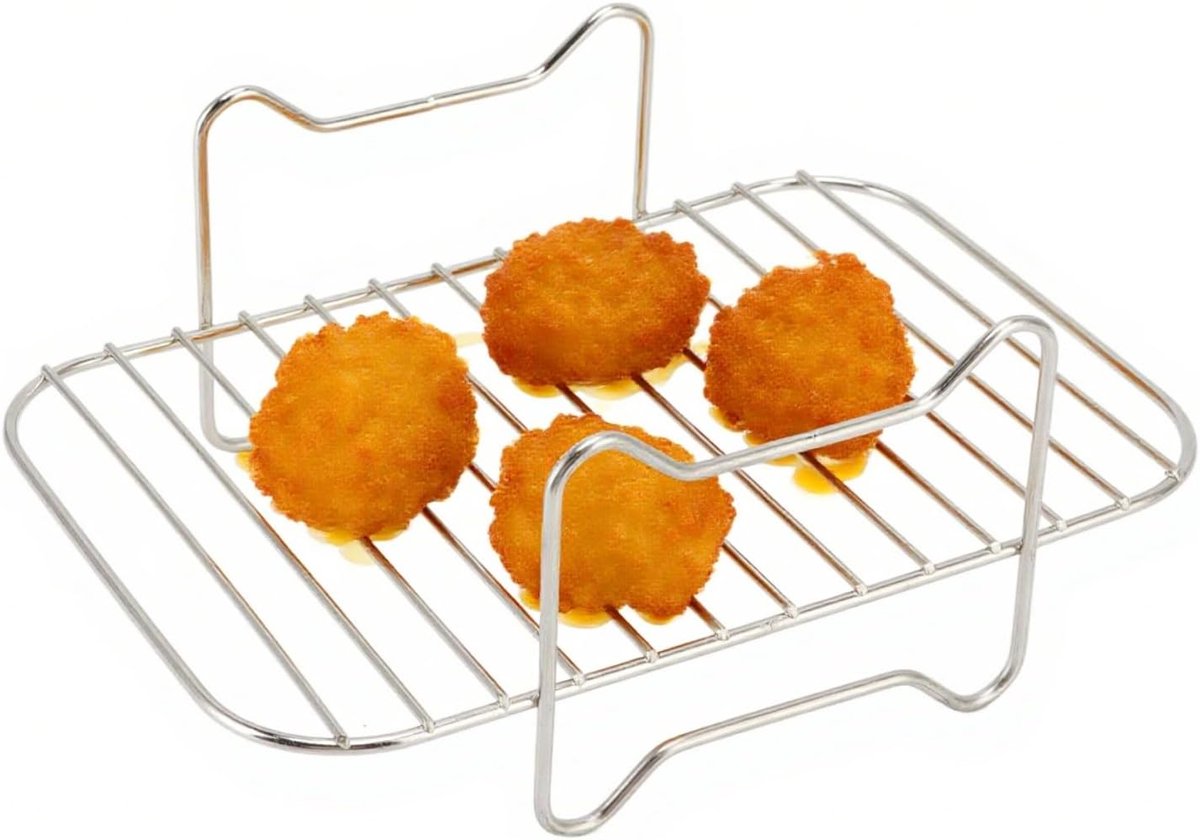 Friteuserek Luchtfriteuse Scherpe plaat Roestvrijstalen friteuse Kookrek Multifunctioneel koken Bakken Grillrek Luchtfriteuse Accessoires Geschikt voor Ninja Foodi DZ201 401