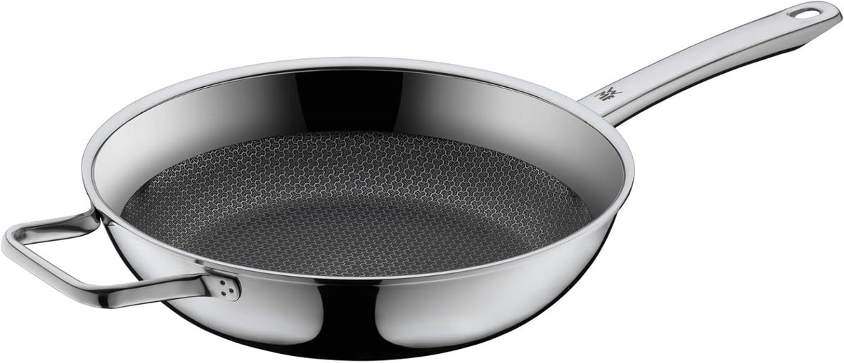 Diepe Koekenpan - Koekenpan RVS - Bakken en braden - Honingraat bescherming - 28 cm