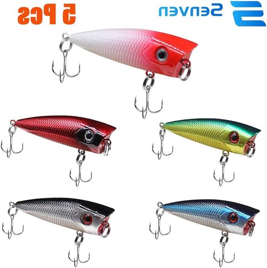 Vijf stuks Wobbler Lures - Plastic Hard Lures voor Vissen, Geschikt voor Snoek, Forel en Baars, Bionische Stijve Aas voor Zoet- en Zoutwater — afbeelding 5