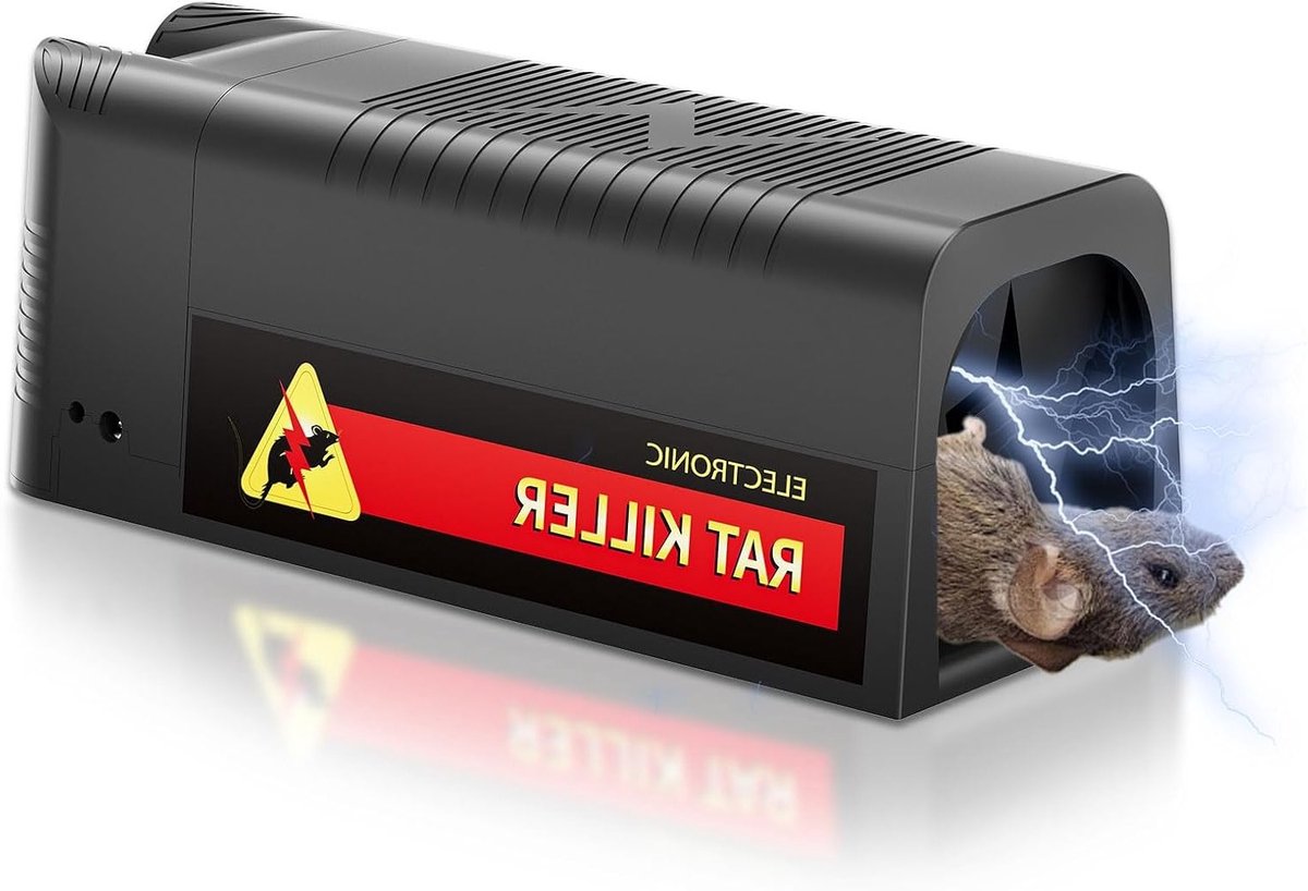 Professionele Elektrische Muizenvallen met Bait Gutter en Zwartbescherming voor Ratten, Muizen en Vole 2000 V