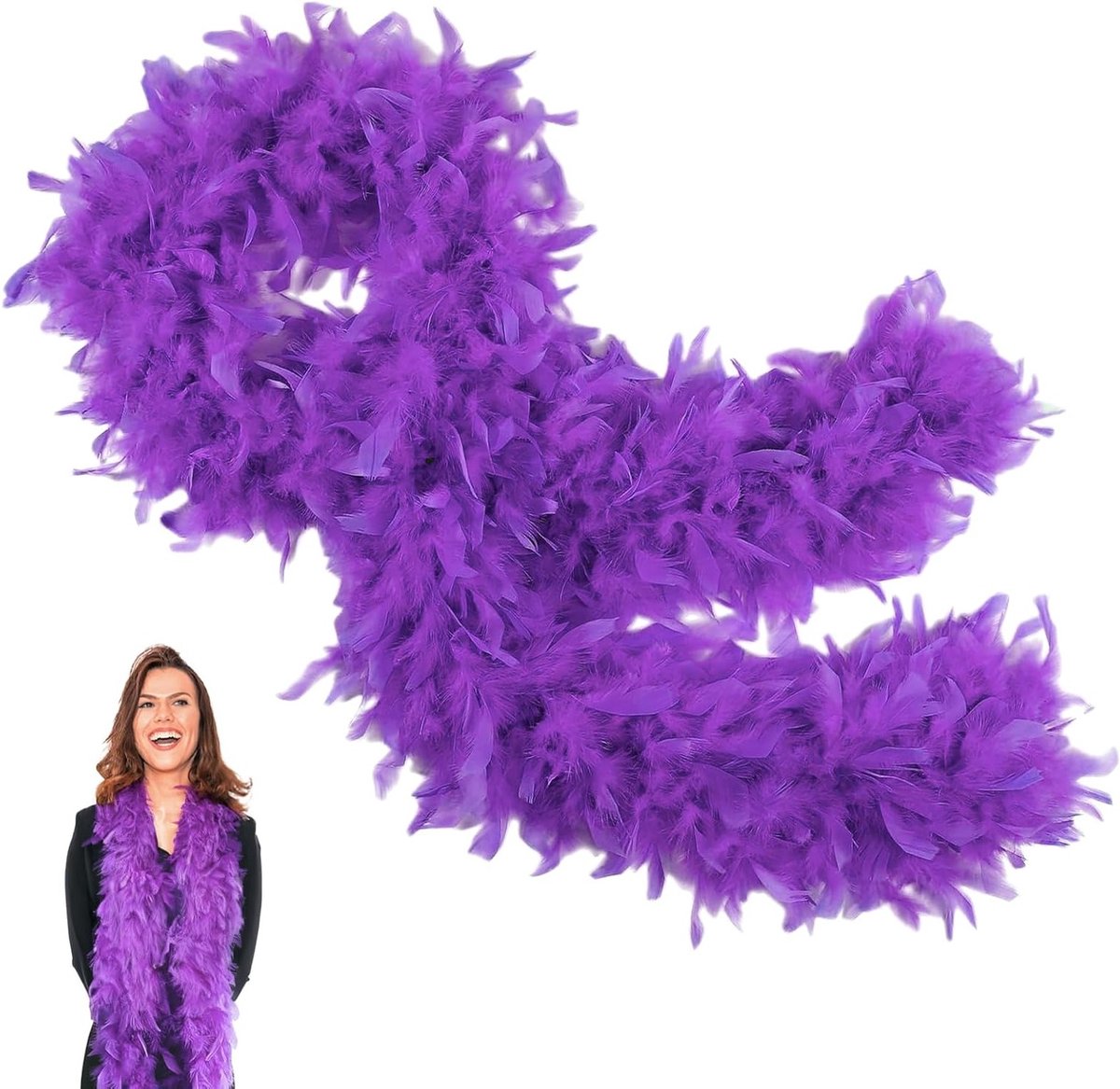 Paarse veren boa voor feesten, carnaval en kostuums - Luxe en trendy accessoires