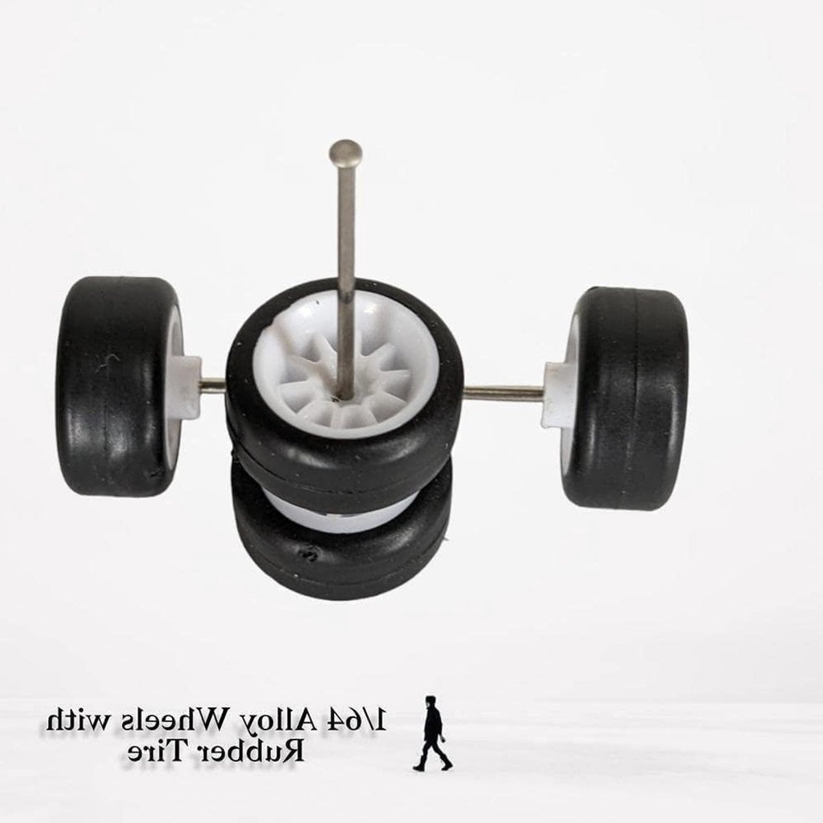 Accessoires voor modelauto's, 4 stuks lichtmetalen wielen, 1:64, aluminium wielen met rubberen banden voor modelbouw en fijne motoriek