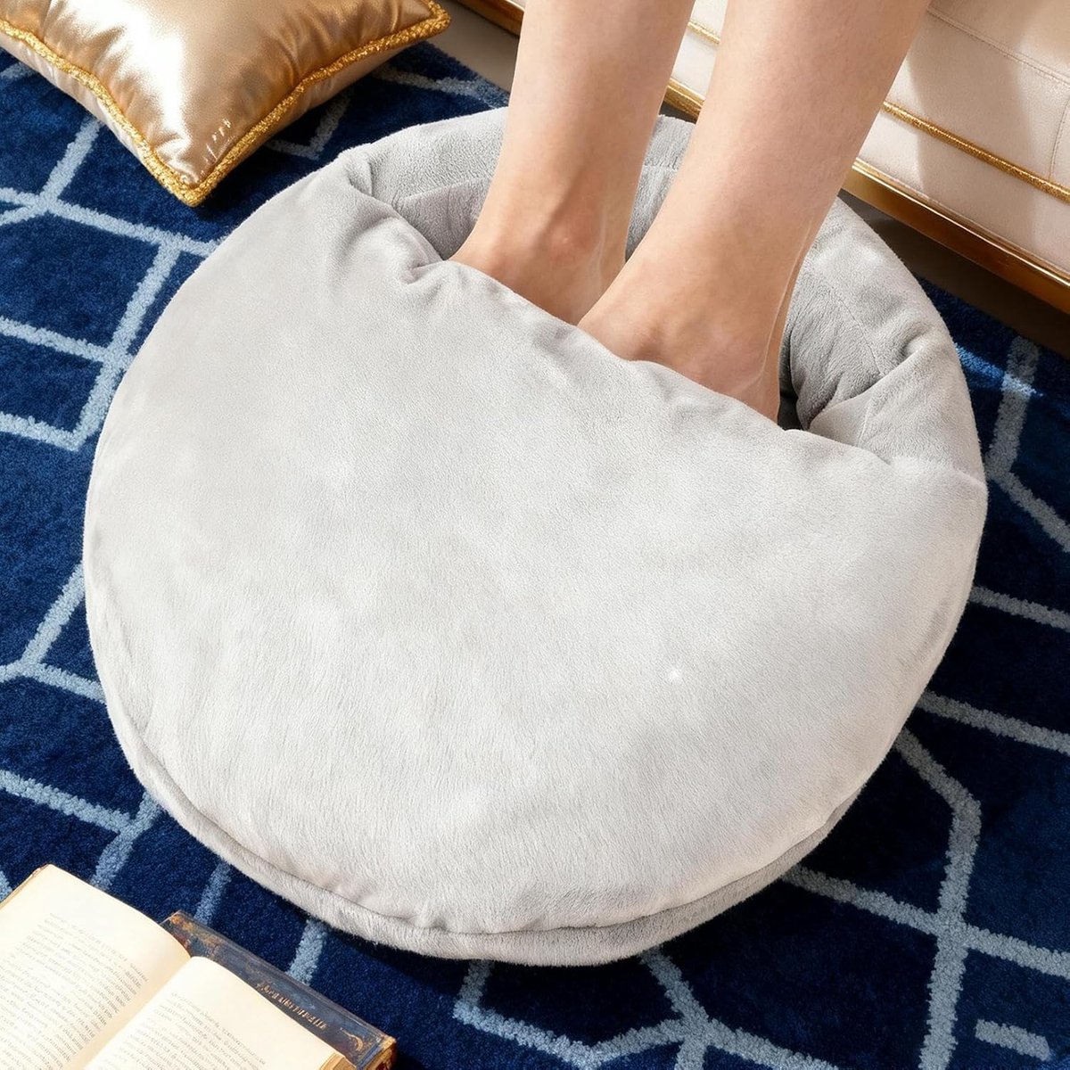 Verwarmde Voetenwarmer - Draagbare Voetenverwarmer - Thuis Kantoor - 3 Warmtestanden Timer - 32x26x15 cm - Grijs — cadeau in Wonen & Interieur - foto 2