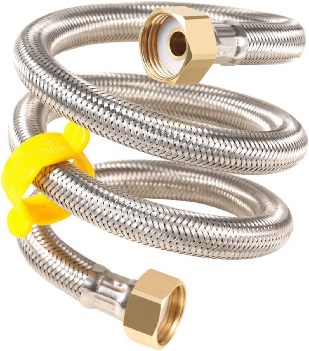 30CM RVS Gevlochten Flexibele Slang, G 1/2" x G 1/2" Waterleiding voor Keuken en Badkamer (Set van 2)