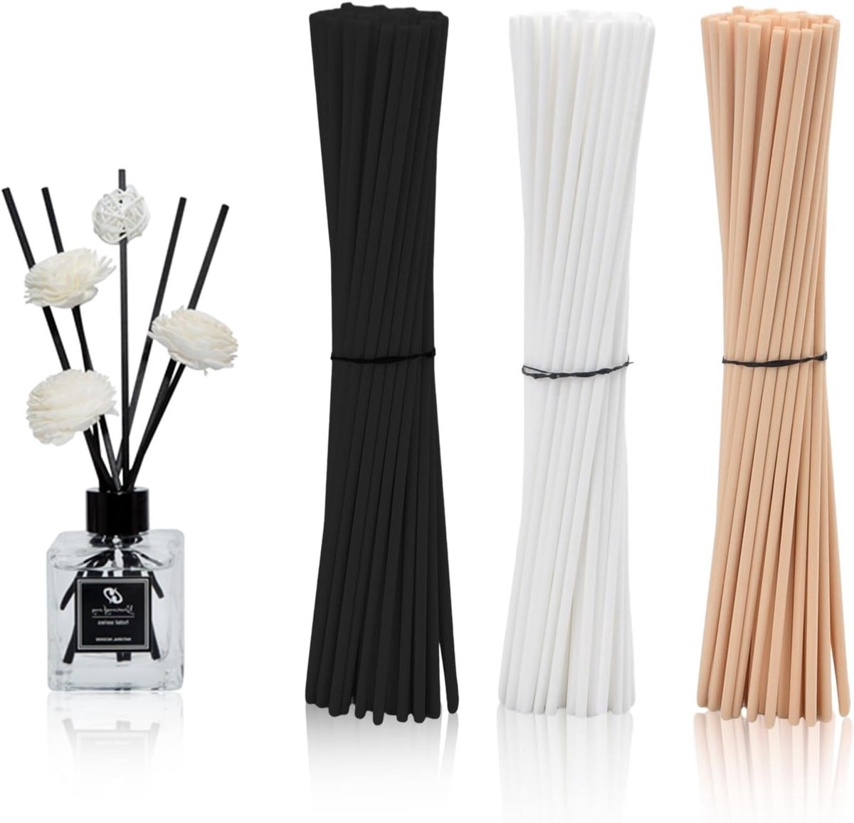 Natuurlijke Riet Diffuser Sticks voor Geuren, 180 Stuks, Aromatherapie en Huisdecoratie