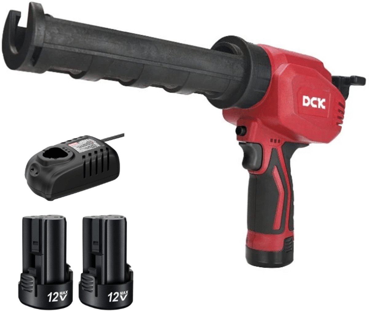DCK Accu Kitspuit - 12V SET incl. 2x 2,0Ah Accu & 3A lader - KDPJ12(EK) - 300 ml en 600 ml
