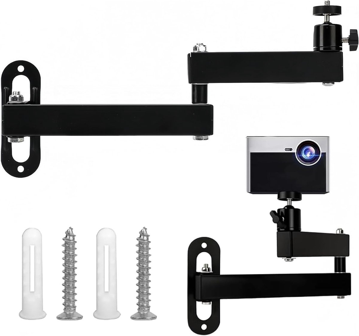 Beamer Wandhouder - Projector Bevestiging - Thuisbioscoop Inrichten - Meerhoek Instelbaar - Universele Schroef - Metaal
