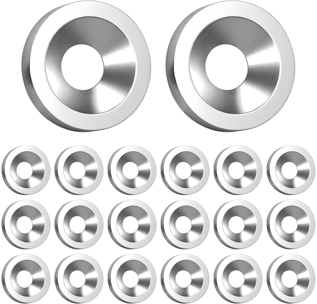 20 stuks roestvrijstalen sluitringen M5 x 16 x 3 mm - voor verzonken schroeven.