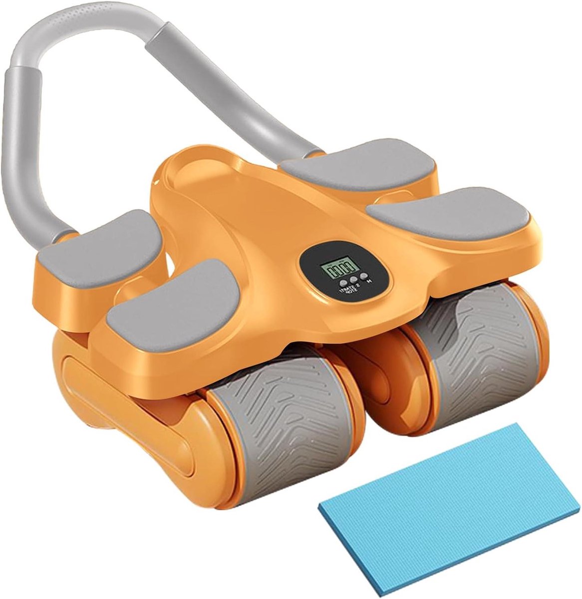 Trainingswiel Buikspieren - Buiktrainer Roller - Core Training - Automatische Terugslag - 4 Wielen - Oranje