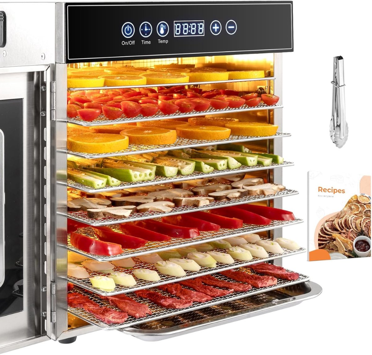 RWB® Voedseldroger - Dehydrator - Droogoven - Zilver - 34cm x 32cm x 35cm