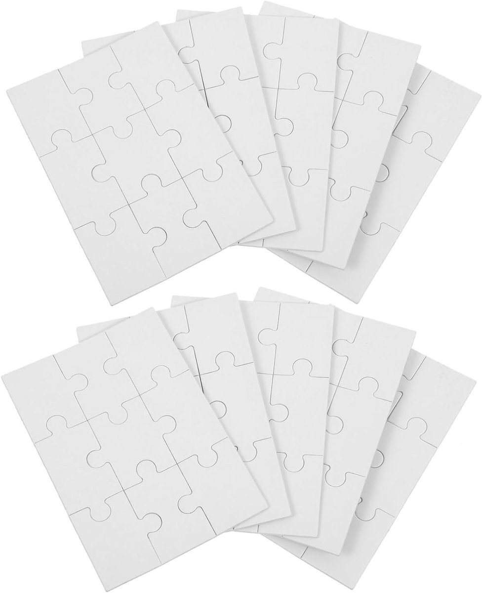 Lege Puzzels - DIY Puzzels Knutselpuzzels - Creatief Bezig Zijn - Kindvriendelijk Materiaal - 13 x 9 cm - Beige