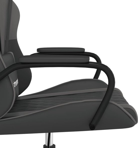 Gaming Stoel - Comfortabele Zetel - Ontspannen Zitten - Ingebouwde Massage - Verstelbare Hoogte - Zwart Grijs — afbeelding 3