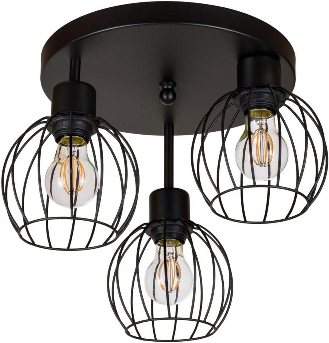 Plafondlamp Metaal - Hanglamp Modern - Woonkamer Verlichten - Keuze Lampenkappen - 30 x 30