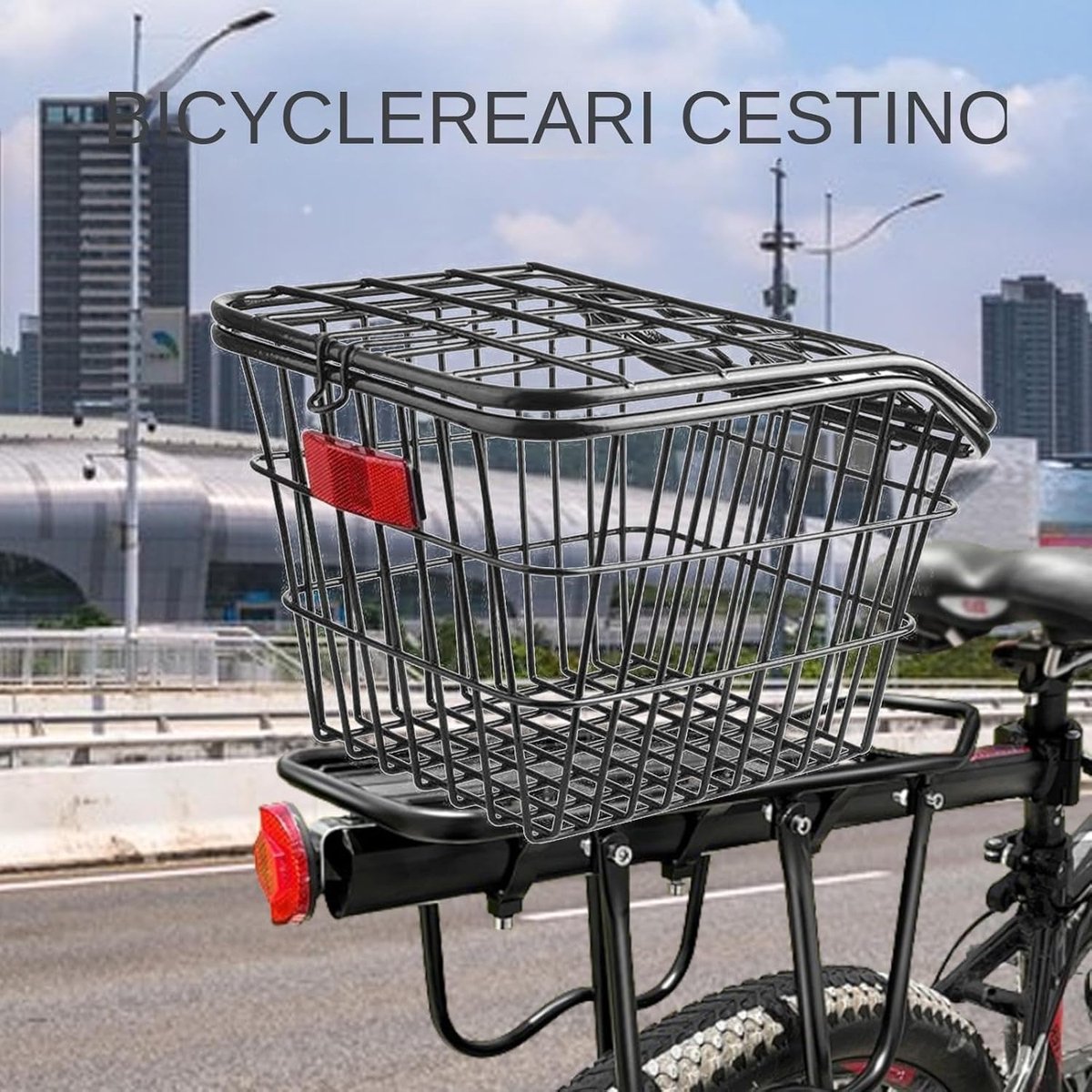 Fietsmand Achter - Bagagemand Fiets - Boodschappen Vervoeren - Verstevigd Staal Frame - Grote Capaciteit - Zwart