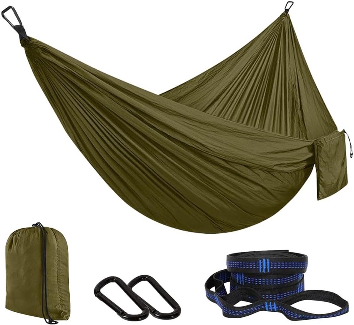 SnelShoppen - Hangmat voor buiten - Superlicht en Draagbaar - 270 x 140 cm - Ademend en Sneldrogend - Met 2 Boomriemen - Perfect voor Wandelen, Surviv