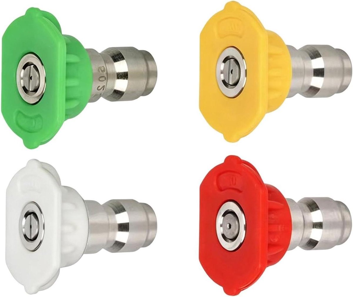 Hogedrukreiniger Sproeiers - Reinigingsopzetstuk Mondstukken - Buiten Reinigen - Efficiënte Waterverdeling - 1/4 Inch Snelkoppeling - Diverse Kleuren