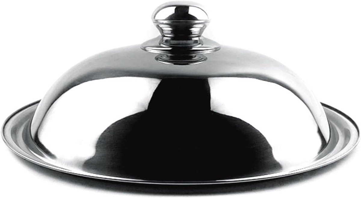 RVS Pan Deksel - Glazen Deksel - Koken in Keuken - Zichtbaar Koken - 32 cm - Zilver