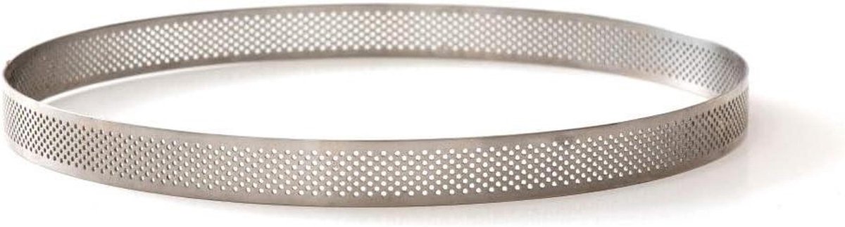 Ronde Taartring - Bakvorm RVS - Taarten Bakken - Microgeperforeerd - Ø 10 x 3.5 cm - Zilver