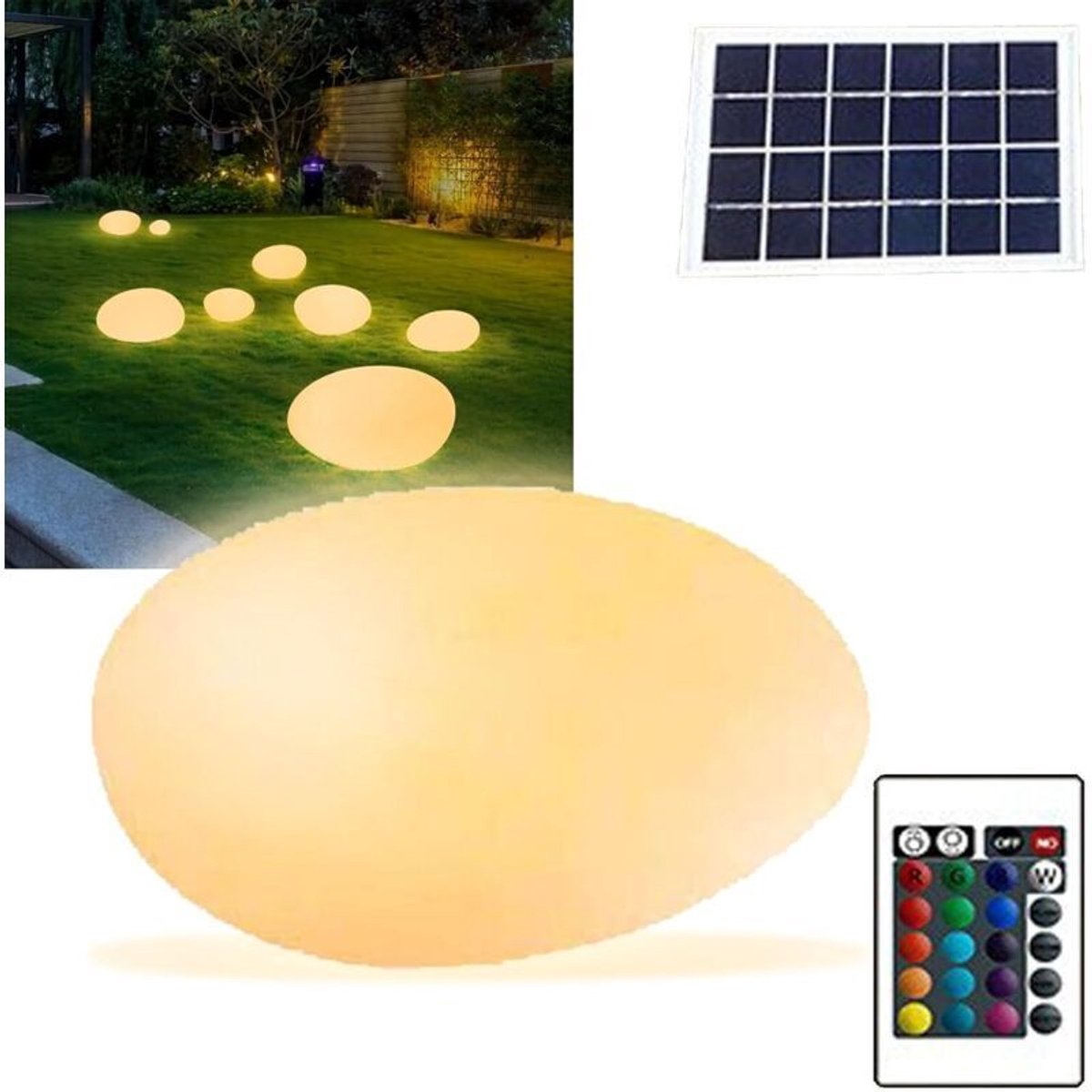 Een buitenlamp op zonne-energie, tuinlamp op zonne-energie geschikt voor afstandsbediening, verstelbare waterdichte lamp, 16 RGB-kleuren, geschikt voor balkons en feesten.