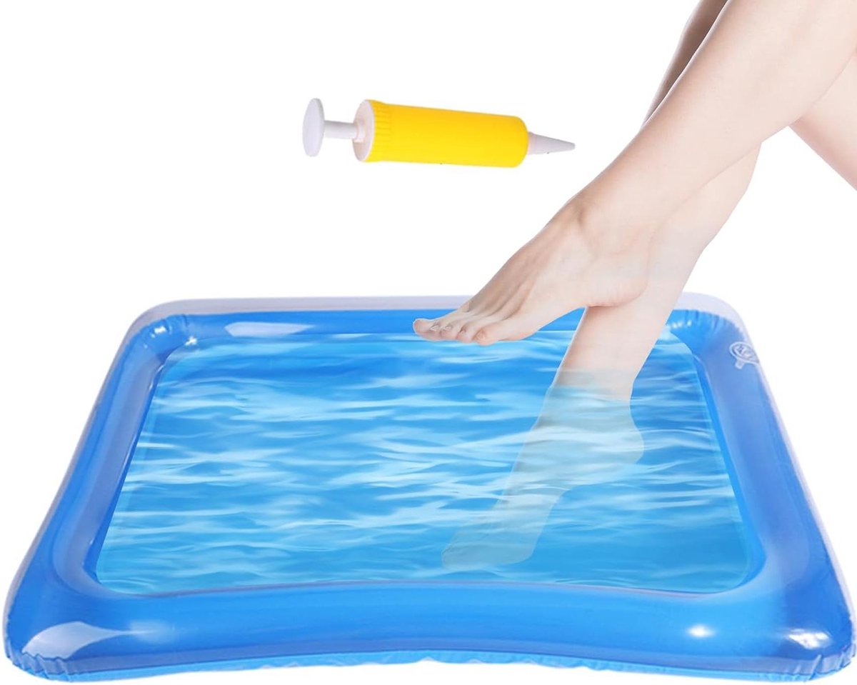 Opblaasbaar Voetbad - Draagbare Wasschotel - Voetverzorging Thuis - Grote Capaciteit - 20 cm - Blauw