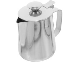 Espresso Schenkkan - Melkopschuimer - Latte Art Maken - Met Deksel - 350ml - Zilver