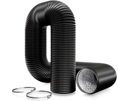 PromoHome Aluminium flexibele ventilatieslang met PVC-membraan 152 mm - 6 meter voor afzuigkap en buisventilator