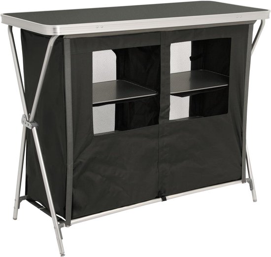 Camping Kast - Opvouwbare Keuken - Buiten Leven - Ventilerende Achterkant - 110 cm Breed - Zwart — afbeelding 3