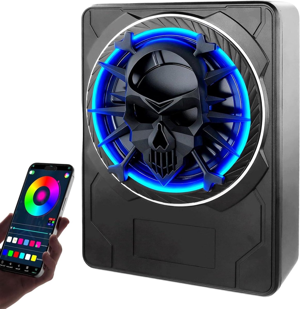 Auto subwoofer - Onder stoel model - Krachtige bas - App gestuurde verlichting - 10 inch - Zwart